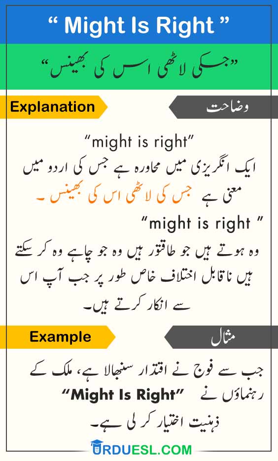  Might Is Right Meaning In Urdu 