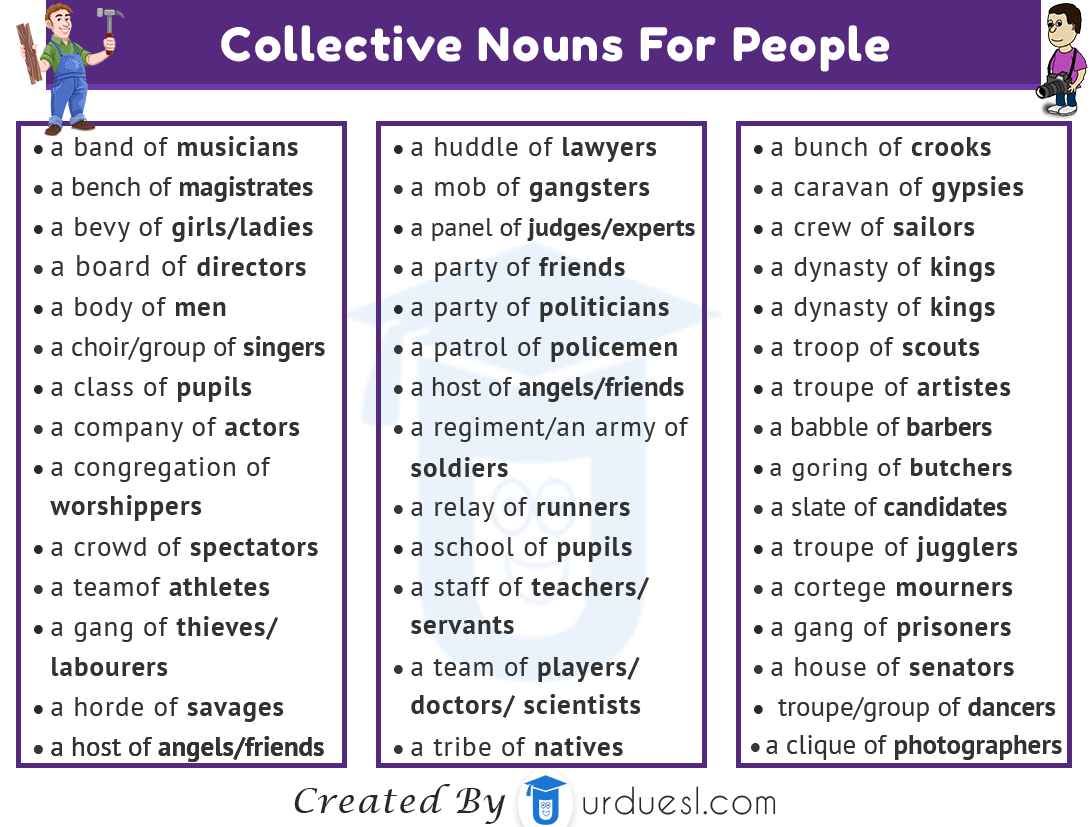 60+ Collective Nouns for Groups of People's