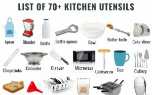 Read more about the article List of 70+ Kitchen Utensils Names with Pictures and Uses