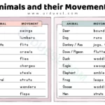 animals and their movements list