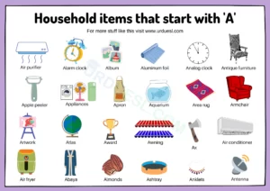 Read more about the article Household Items that Start with A | Easy Things with Letter A