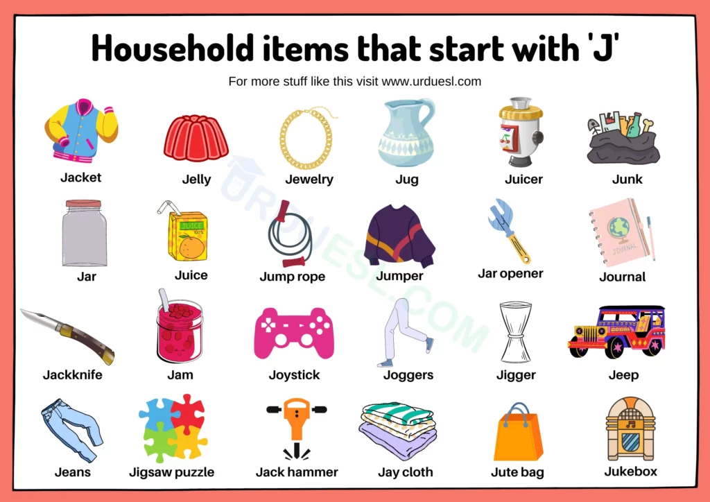 Household Items that Start with J - J Words for Preschool