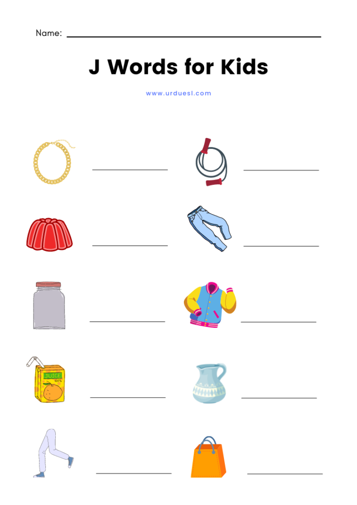 Household Items That Start With J J Words For Preschool