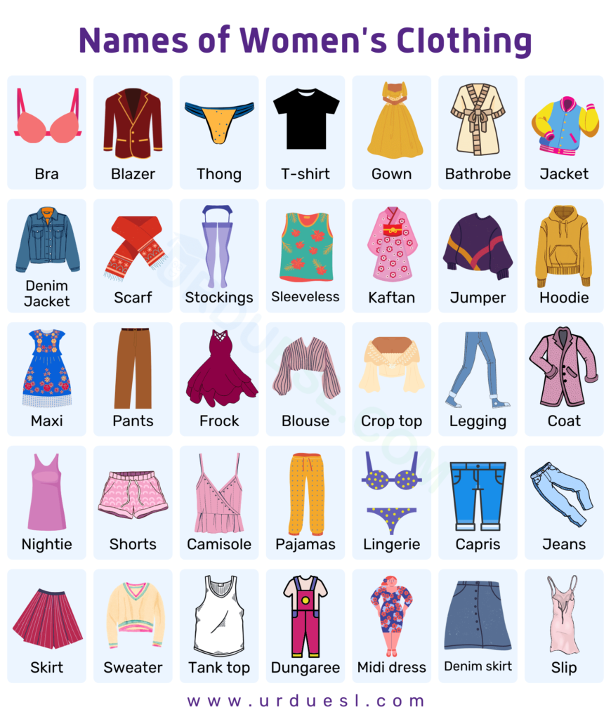 Names of Clothing in English with Pictures